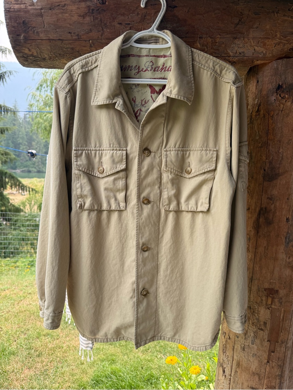 Tommy Bahama Men's Khaki Button-Front Field Jacket